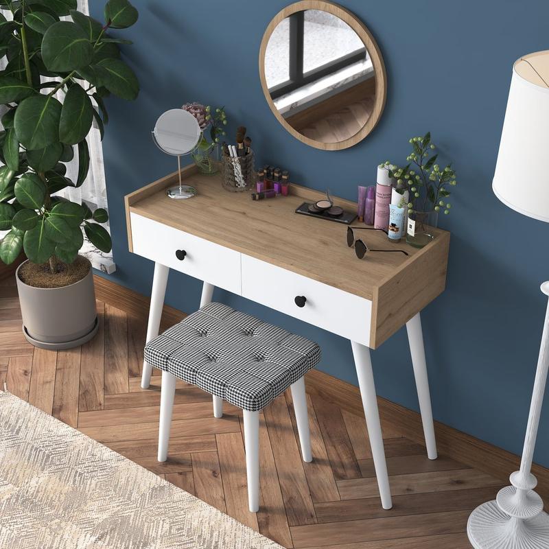 Meikkipöytä + peili + jakkara