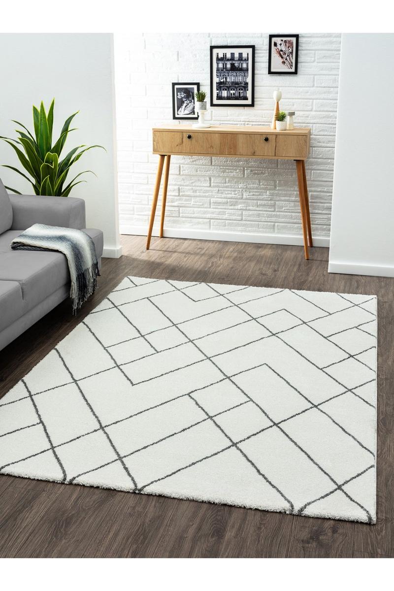 Moderni Valkoinen Pehmo Matto