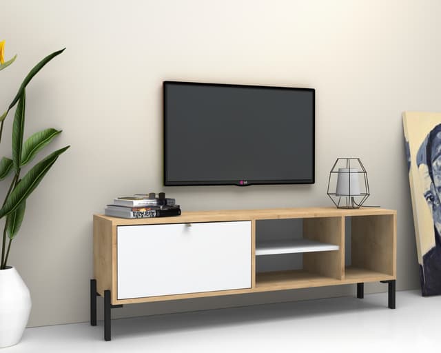 Tv-taso Asya 160 cm Oak-white ( Uusi)