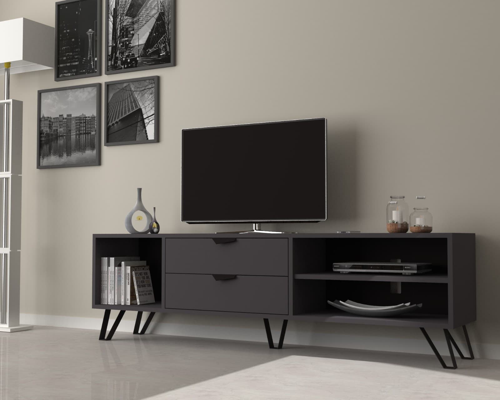 Tv-taso Jasmine 35x170x50 Harmaa cm ( Uusi )